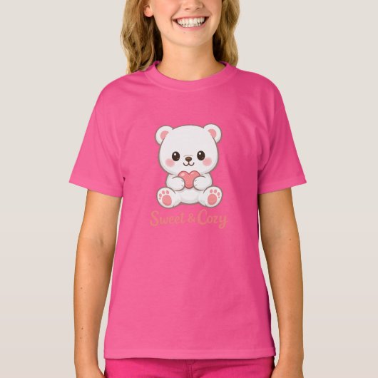 Zoete & Knuffelige Beer Kids T-Shirt (Voorkant)