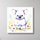 Zoete Koala Beer Baby Kamer Kunst Canvas Afdruk (Voorkant)