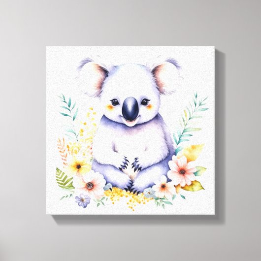 Zoete Koala Beer Baby Kamer Kunst Canvas Afdruk (Voorkant)