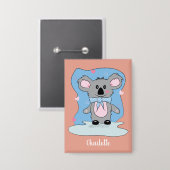 Zoete Koala Kid Valentijnsdag Speldje Knoop (Voorkant / Achterkant)