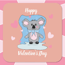 Zoete koala kinder Valentijnsdag stickers