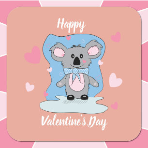 Zoete koala kinder Valentijnsdag stickers
