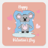 Zoete koala kinder Valentijnsdag stickers (Voorkant)