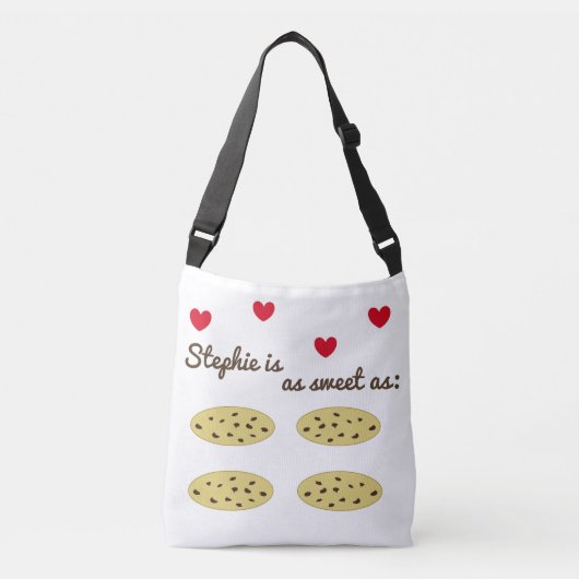 Zoete koekjes en harten crossbody tas (Voorkant)