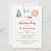 Zoete koekjes en melk kerstfeest uitnodiging (Voorkant)