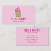 Zoete koekjes voor catering, roze kalk visitekaartje (Voorkant / Achterkant)