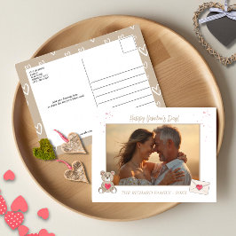 Zoete Koffie gekleurde Foto en Bericht Feestdagenkaart