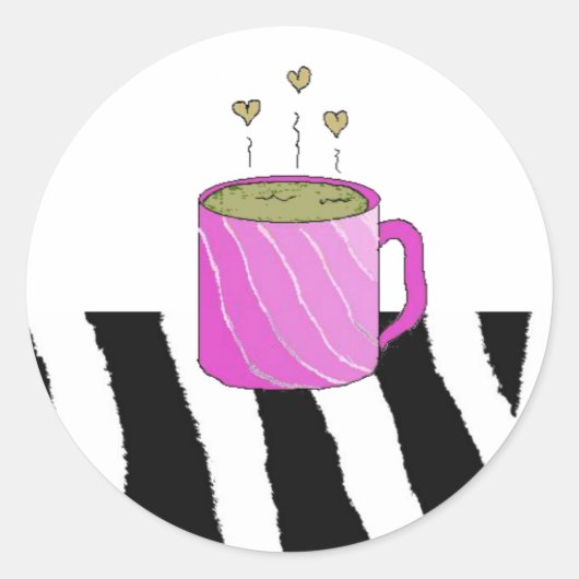 Zoete koffie ronde sticker (Voorkant)