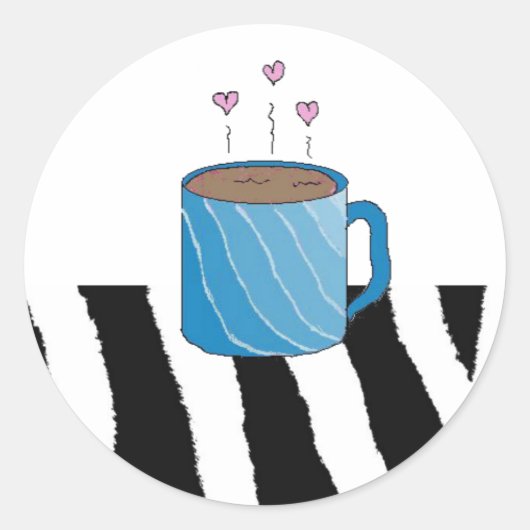 Zoete koffie ronde sticker (Voorkant)