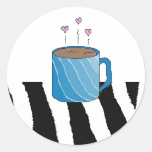 Zoete koffie ronde sticker