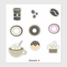 Zoete koffie traktaties set sticker
