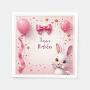 Zoete Konijn Baby Verjaardag 🐰 Servet