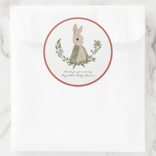 Zoete Konijn Bedankt Baby Shower Favor Stickers
