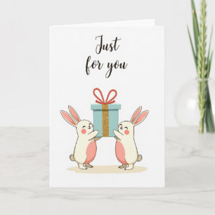 Zoete Konijn Cadeau Verjaardagskaart Kaart