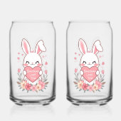 Zoete Konijn en Bloemen Blikvorm Glas (Achterkant)