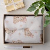 Zoete Konijn Roze Bloem Motief Tissuepapier (Geschenk)