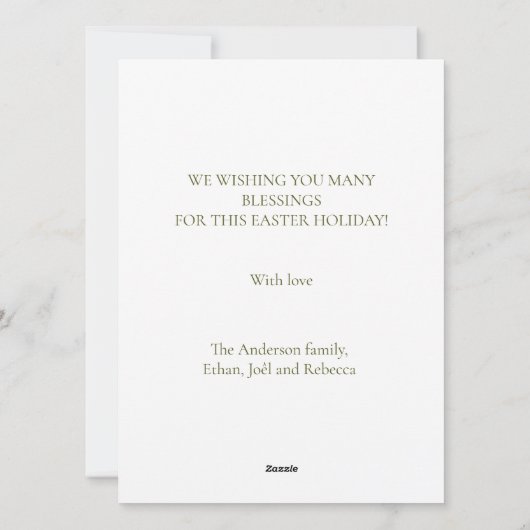 Zoete Konijn Waterverf Planten Eieren Pasen  Feestdagenkaart (Achterkant)