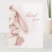 Zoete Konijn Waterverf Roze Baby Shower 