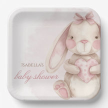 Zoete Konijn Waterverf Roze Baby Shower