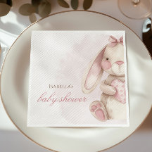 Zoete Konijn Waterverf Roze Baby Shower