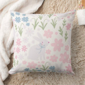 Zoete Konijn & Wilde Bloem Nursery Decoratie | Pas Kussen (Deken)