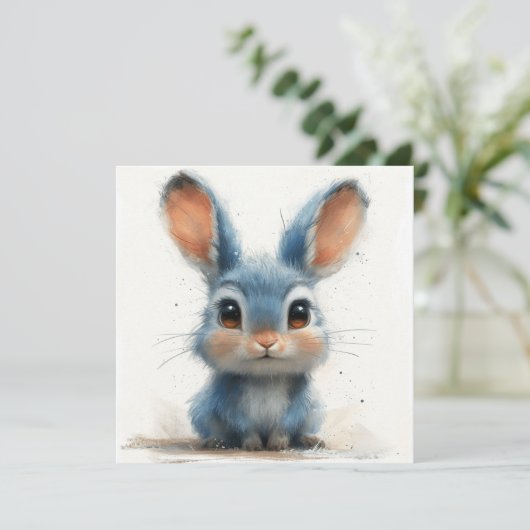 Zoete konijntjes: zalige wensen 🐇digitaal feestdagenkaart (Staand voorkant)