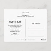 Zoete Koppel BEWERKBARE KLEUR Save The Date Postka Briefkaart (Achterkant)