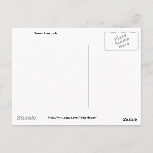 Zoete Kumquats Briefkaart (Achterkant)