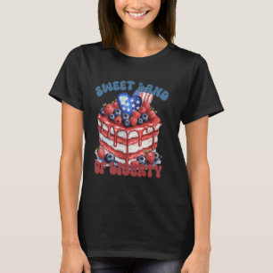 Zoete Land van Vrijheid Bes Cake 4 juli T-shirt