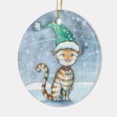 Zoete lapjeskat in feestelijke hoed Ornament (Links)