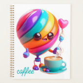 Zoete Latte Buddy Spiraal Notebook Planner (Voorkant)