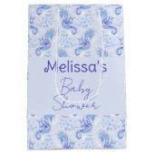 Zoete Lavendel Blauw Zeepaardje Nautische Oceaan Medium Cadeauzakje (Achterkant)