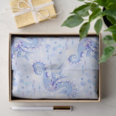 Zoete Lavendel Blauw Zeepaardje Nautische Oceaan Tissuepapier (Geschenk)
