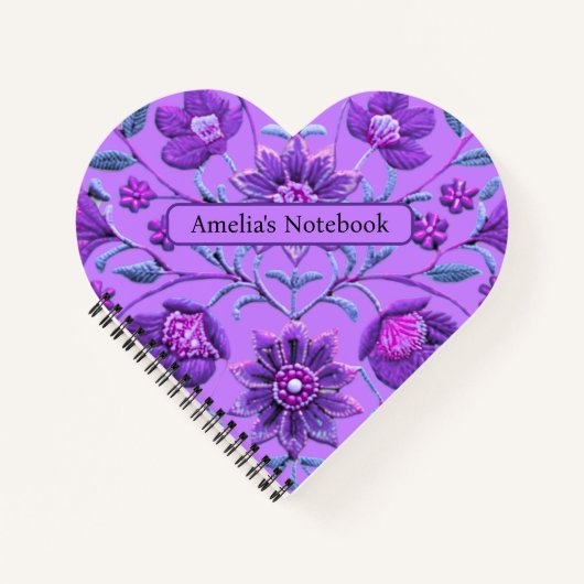 Zoete Lavendel Bloemen Brocade Notitieboek (Voorkant)