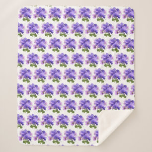 Zoete lavendel driekleurige bloemen - Sherpa deken