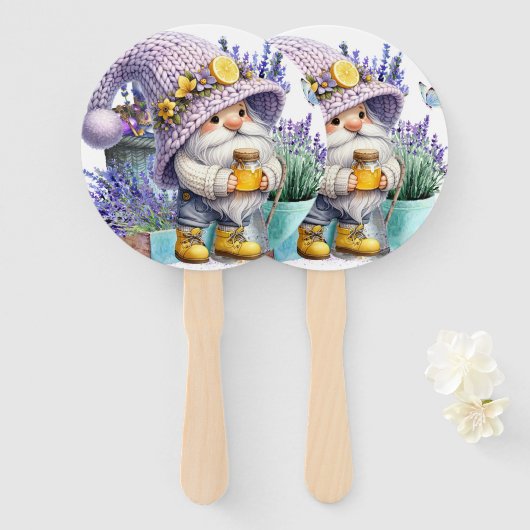 Zoete Lavendel Kabouter Handwaaier (Voorkant en achterkant)