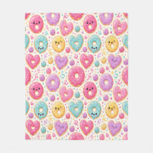Zoete Leckernijen - Donuts & Harten Fleece Deken