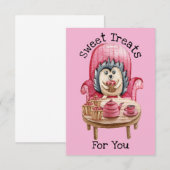 Zoete Leckernijen Voor Jou - Stekelvarken Valentij Bedankkaart (Voorkant / Achterkant)