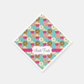 Zoete lekkernijen, donuts & cupcakes servetten (Hoek)