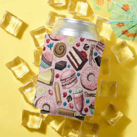 Zoete lekkernijen op roze blikjeskoeler (Insitu Zomer)