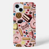 Zoete lekkernijen op roze Case-Mate iPhone case (Achterkant)