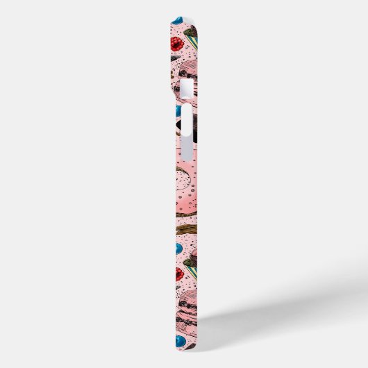 Zoete lekkernijen op roze Case-Mate iPhone case (Achterkant / Links)