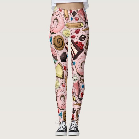 Zoete lekkernijen op roze leggings (Voorkant)