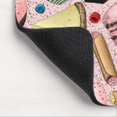 Zoete lekkernijen op roze muismat (Hoek)