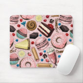 Zoete lekkernijen op roze muismat (Met muis)