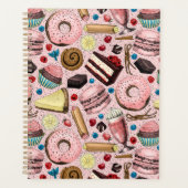 Zoete lekkernijen op roze planner (Voorkant)