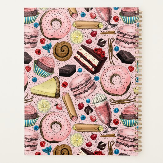 Zoete lekkernijen op roze planner (Achterkant)