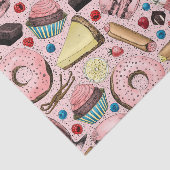 Zoete lekkernijen op roze tissuepapier (Detail)