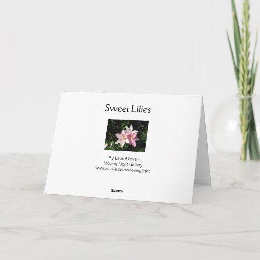 Zoete Lelie Kaart (Achterkant)