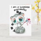 Zoete Lemur Pijl van de Liefde - handgetekend Kaart (Gele Bloem)